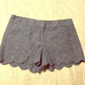 LOFT Denim Scalloped Shorts